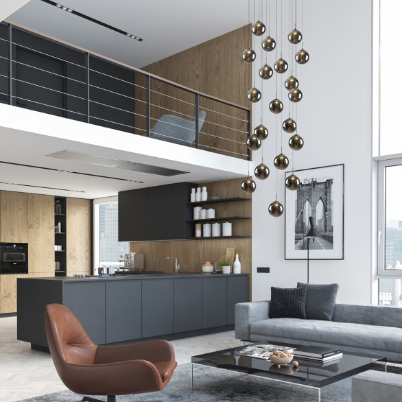 BUBBLES BLACK/SMOKE PENDANT 20LT