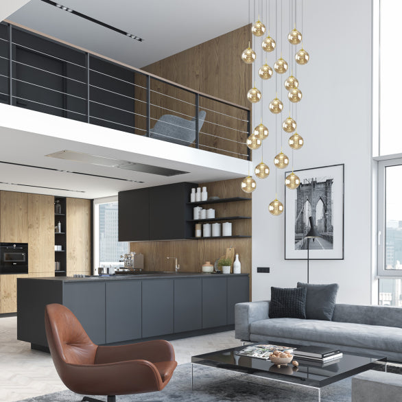 BUBBLES GOLD/COGNAK PENDANT 20LT