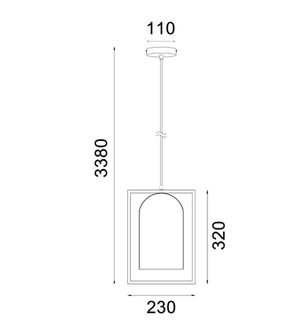 SWING: Oblong Wood Frame Pendant Lights