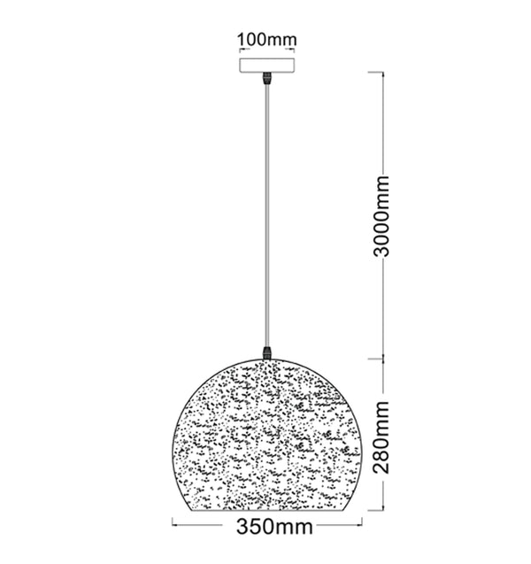 CELESTE: Bohemian Rustic Embossed Dome Shape Pendant Light