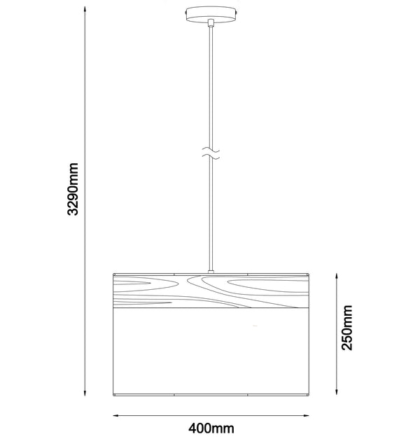 TAMBURA: Scandinavian Large Drum Cloth Shade with Wood Veneer Trim Pendant Lights