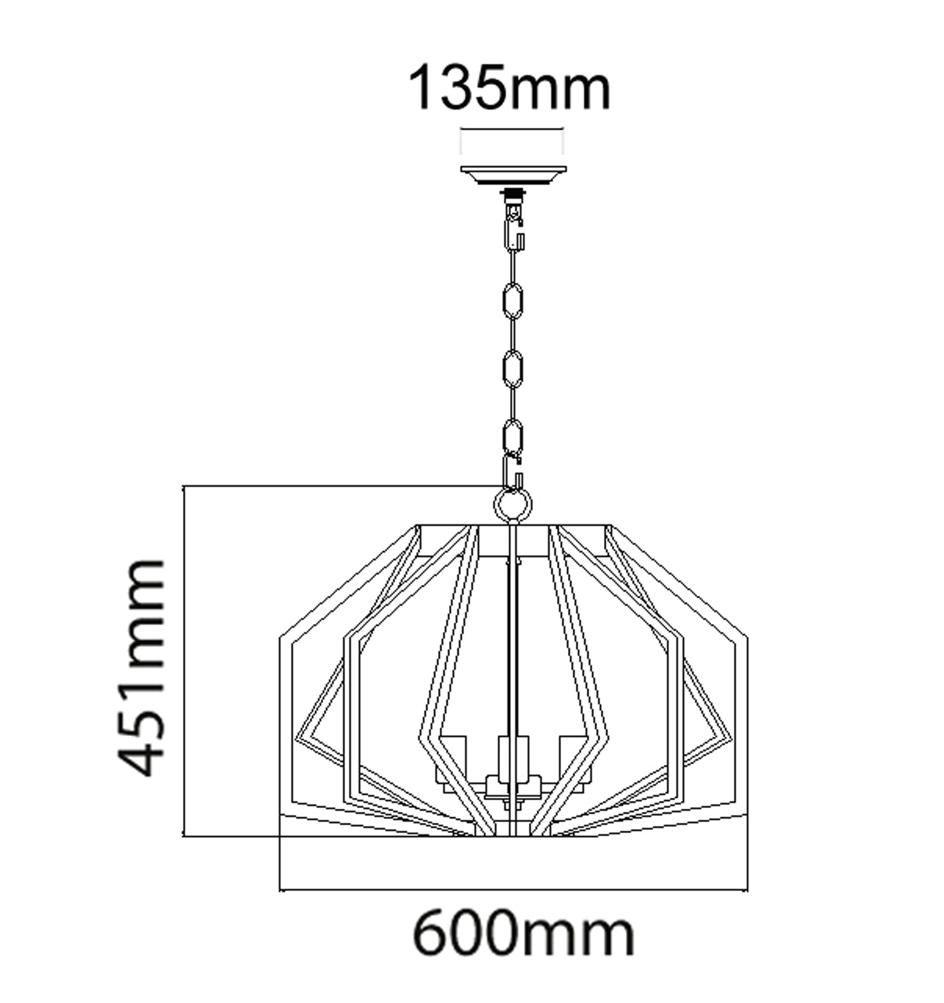 GAMBA: Industrial Rustic Wide Angular Cage Pendant Lights