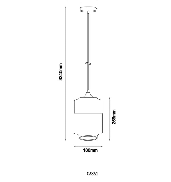 CASA: White With Amber Jar Shape Pendant Light 