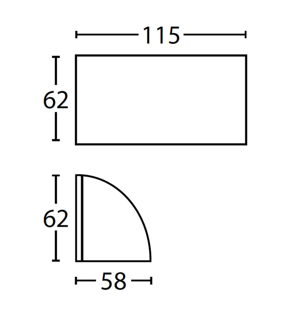 STE: Exterior 12V Bronze Curved Surface Mounted Step / Wall Lights IP65