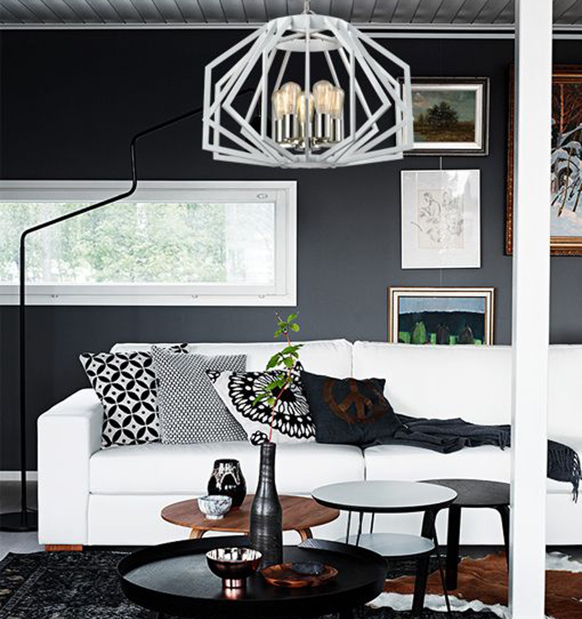 GAMBA: Industrial Rustic Wide Angular Cage Pendant Lights