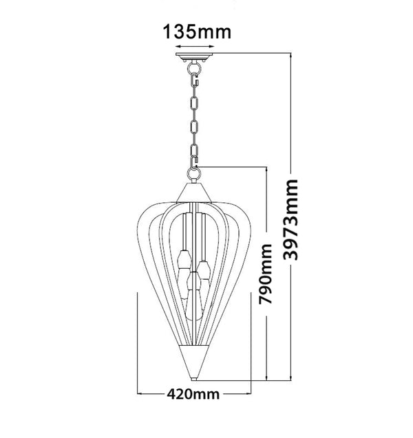 SENORITA: Rustic Medium Tuscan Coffee Cherry / Winter Moss Wood Pendant Lights