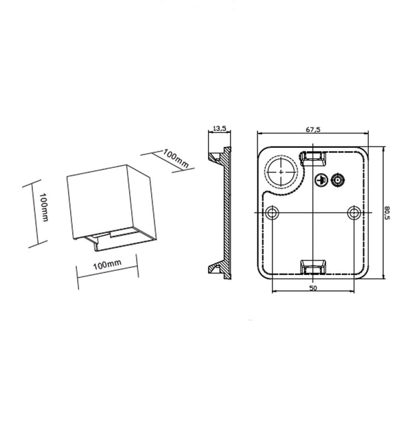 TOCA : Exterior LED surface mounted up/down wall light