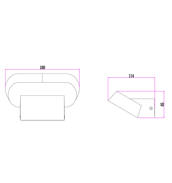 GLANS Exterior LED Surface Mounted Wall Lights 