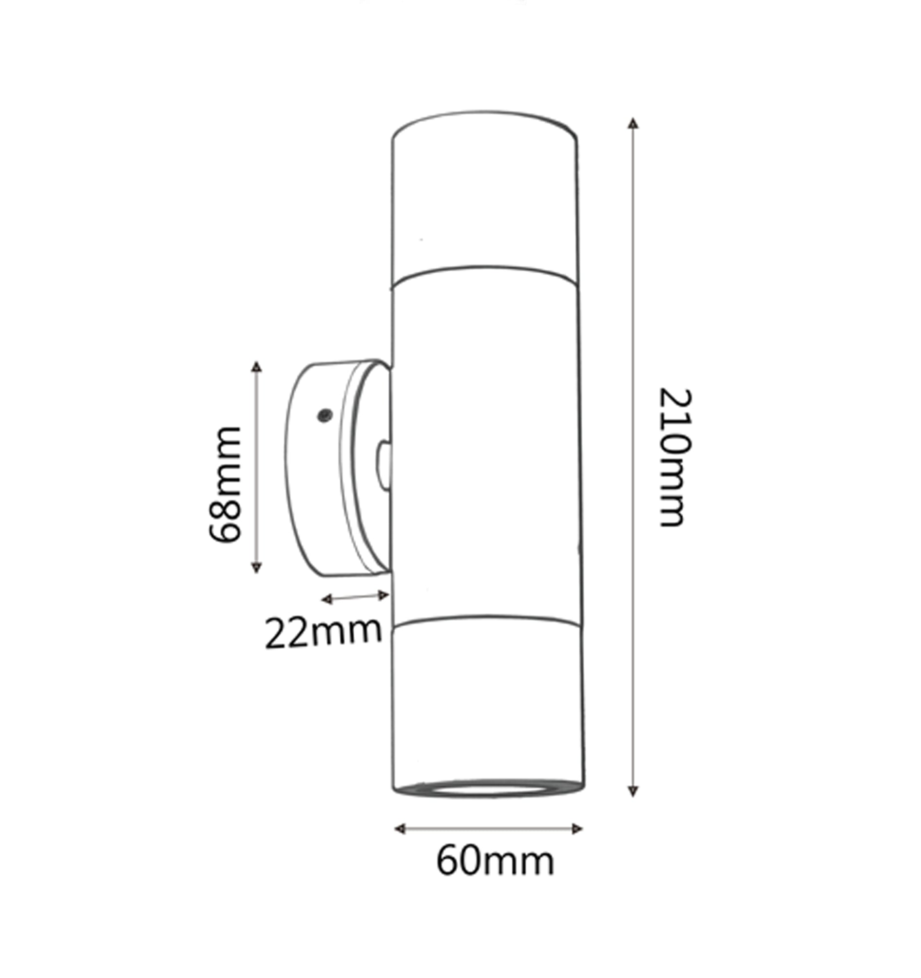 GU10 Exterior Wall Pillar Spot Lights (Matte Grey) IP65