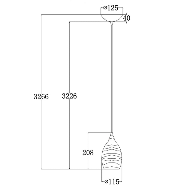 GLAZE: Ellipse Shape Hand Blown Coloured Twist Glass Pendant Light