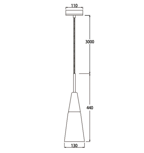 FINN: Scandinavian Blonde Wood & Opal Glass Long Cone Pendant Light