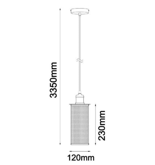 VENETO: Industrial Aged Decorative Single Black Mesh Pendant Light