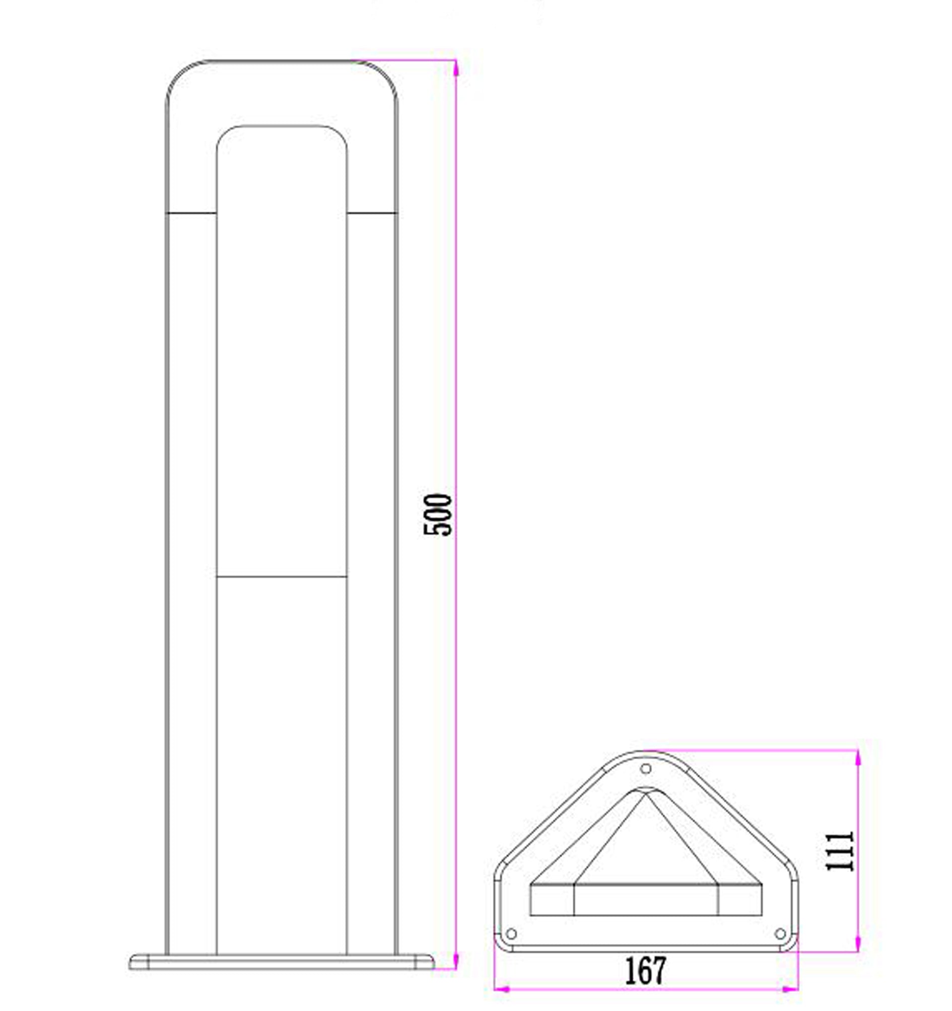Hathor LED Surface Mounted Dark Grey Bollard Lights IP54