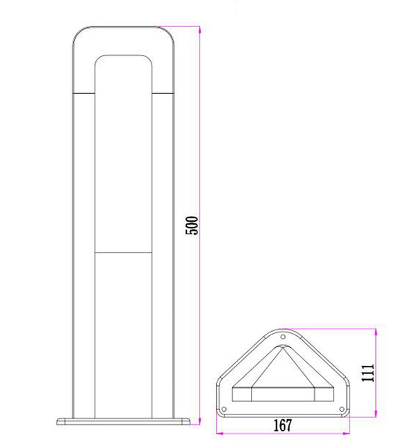 Hathor LED Surface Mounted Dark Grey Bollard Lights IP54
