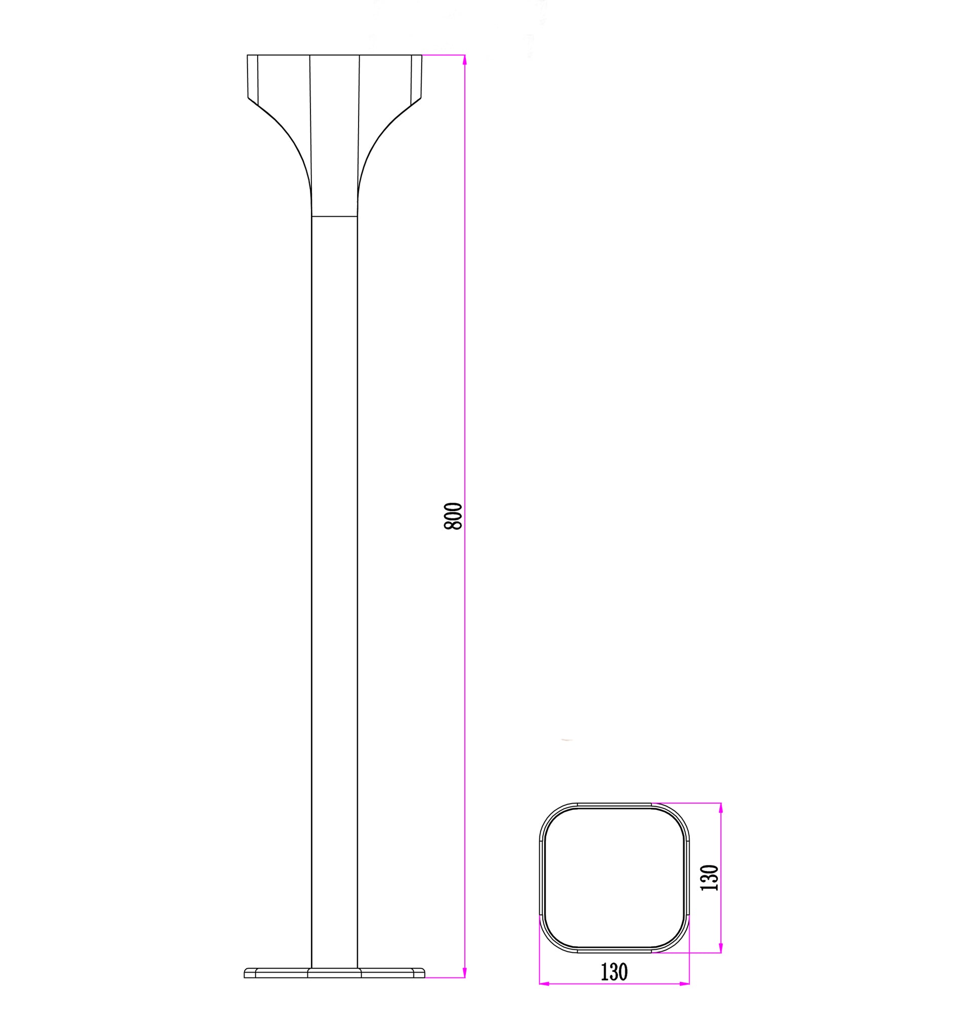 SHU: LED 2 way Surface Mounted Bollard Lights IP65