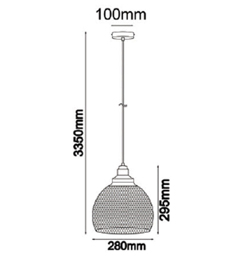 CHEVEUX: Industrial Black Mesh Bird Cage Wine Glass Shape Pendant Light