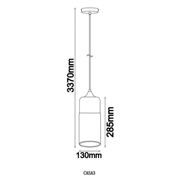 CASA: Retro White With Amber Oblong Pendant Light