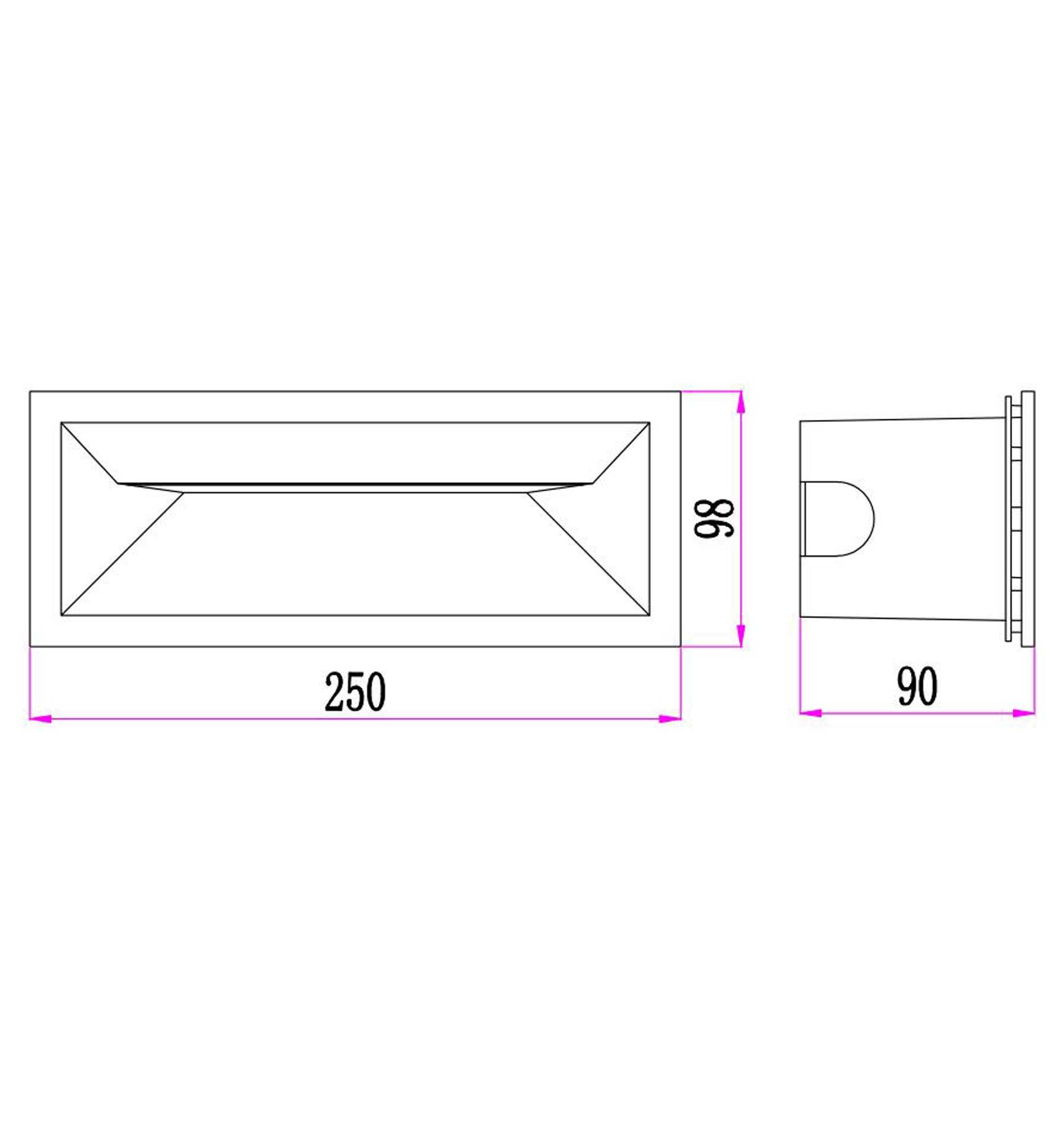 BRICKTRI: Exterior LED Tri-CCT Recessed Rectangular Wall Lights