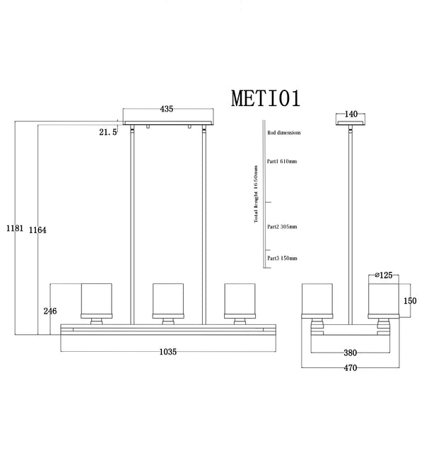 METI: Medieval Rustic Rectangular Warm Chestnut Wood Frame Pendant Light
