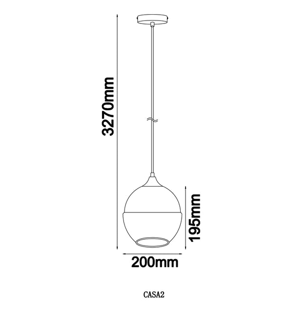 CASA: White With Amber Wine Glass Shape Pendant Light