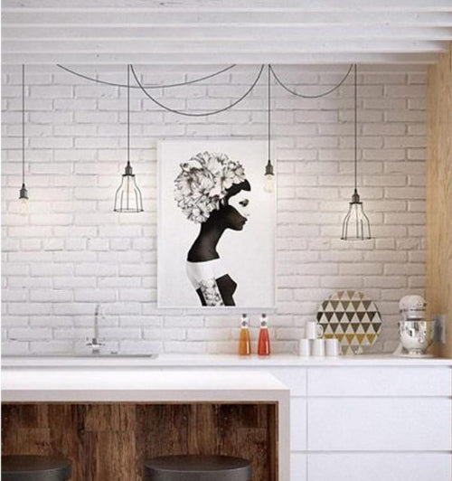 BLACKBAND Industrial Black Tubular Bird Cage Pendant Light