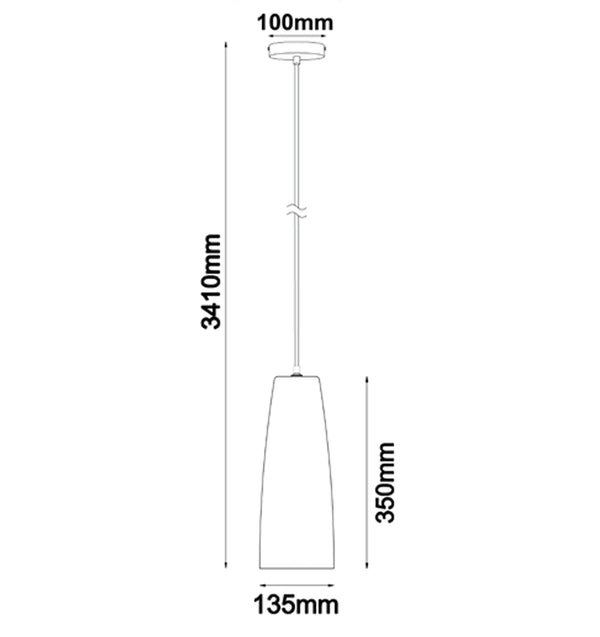 CHUVA: Smokey Black Glass with Rain Drop Effect Long Cone Pendant Light