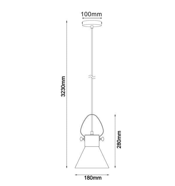 FUMOSO: Retro Smokey Glass Cone Shape Pendant Light