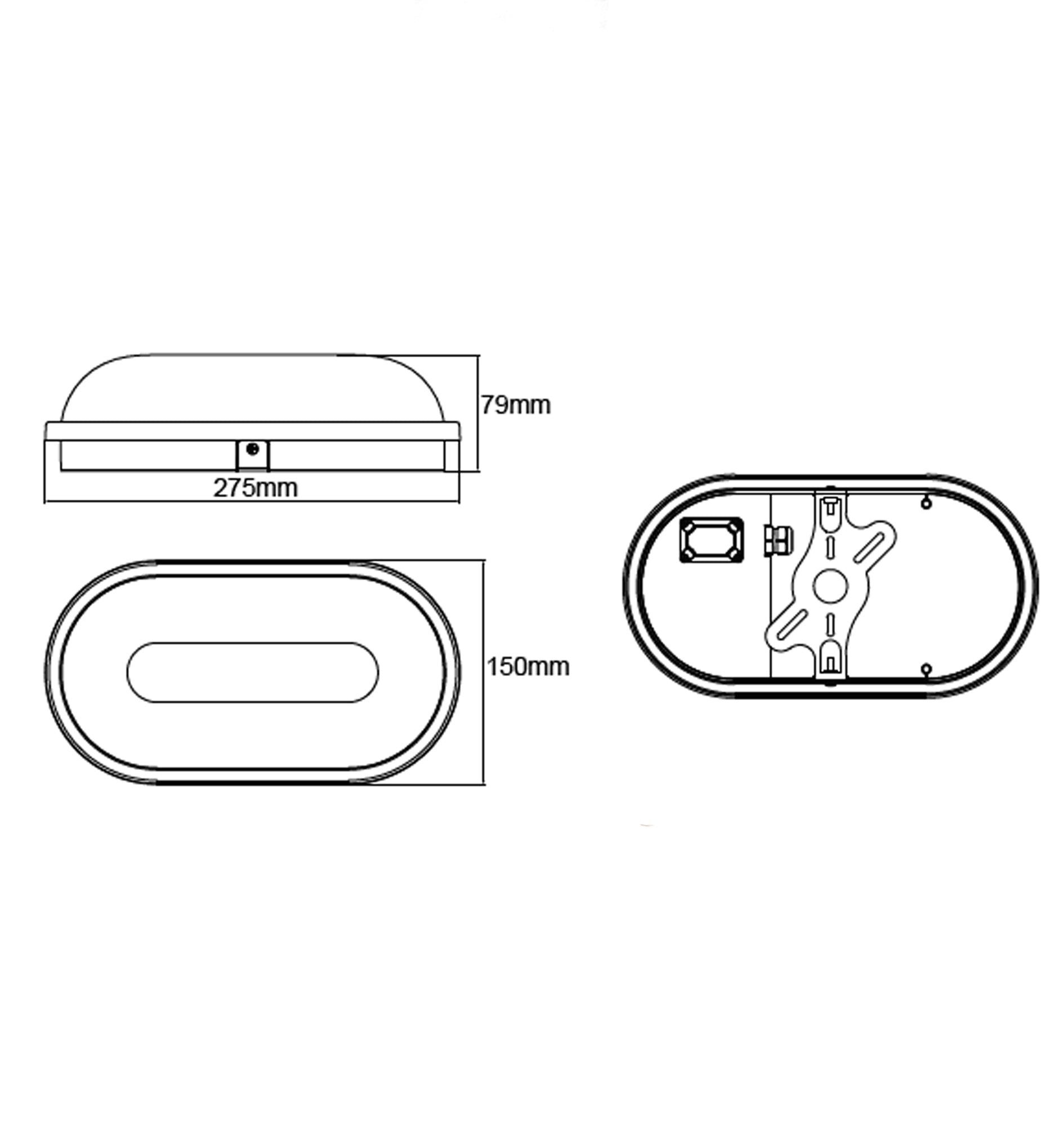 BULK: Oval LED Exterior Bulkhead Lights with Optional Cage IP65