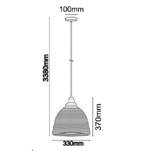 CHEVEUX: Industrial Black Mesh Bell Pendant Light