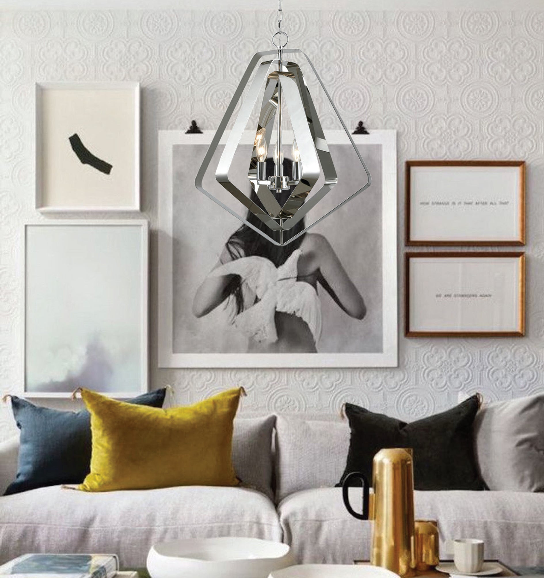 ORBITA: Bohemian Small Polished Nickel Hardware Pendant Light