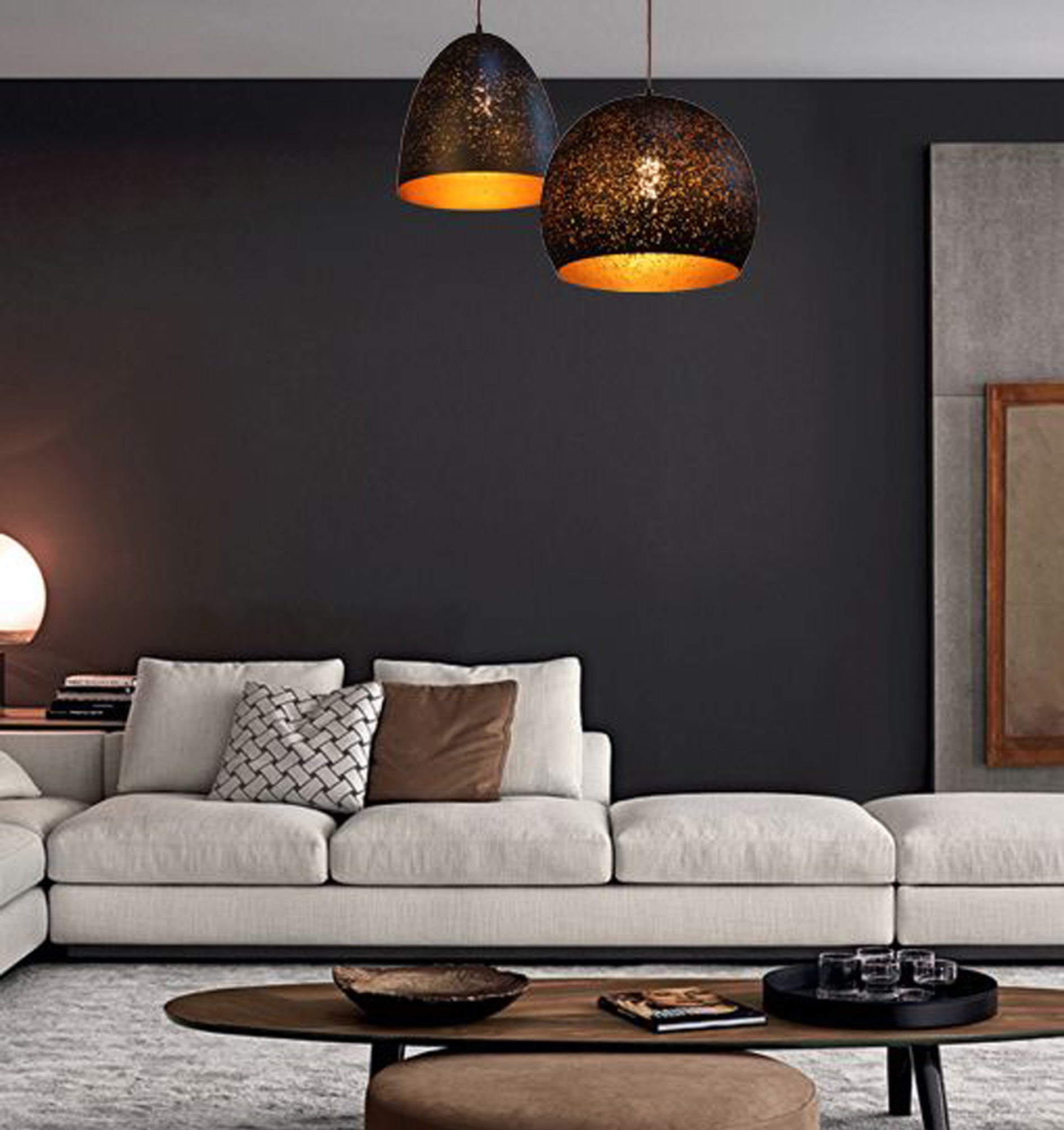 CELESTE: Bohemian Rustic Embossed Bell Shape Pendant Light
