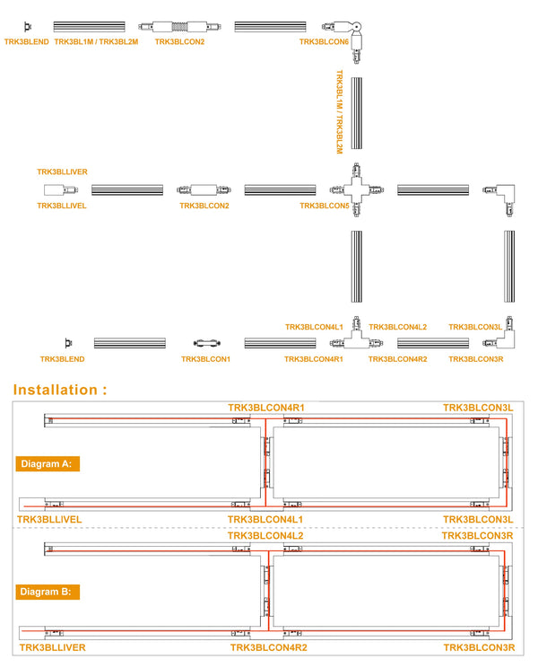 4 Wire 3 Circuit Universal Tracks & Accessories 