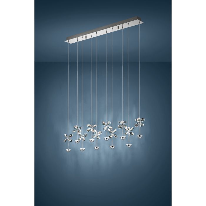 PIANOPOLI H/L 10X2.5W LED 3000K CHR/CRYSTAL