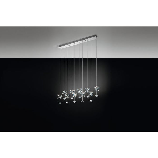 PIANOPOLI H/L 10X2.5W LED 3000K CHR/CRYSTAL