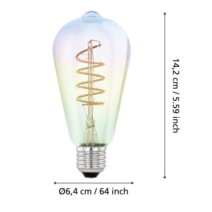 4W E27 LED ST64 Globe Rainbow