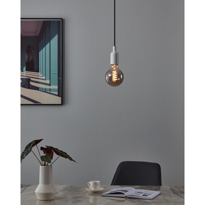 4W E27 LED G95 Globe Black Transparent