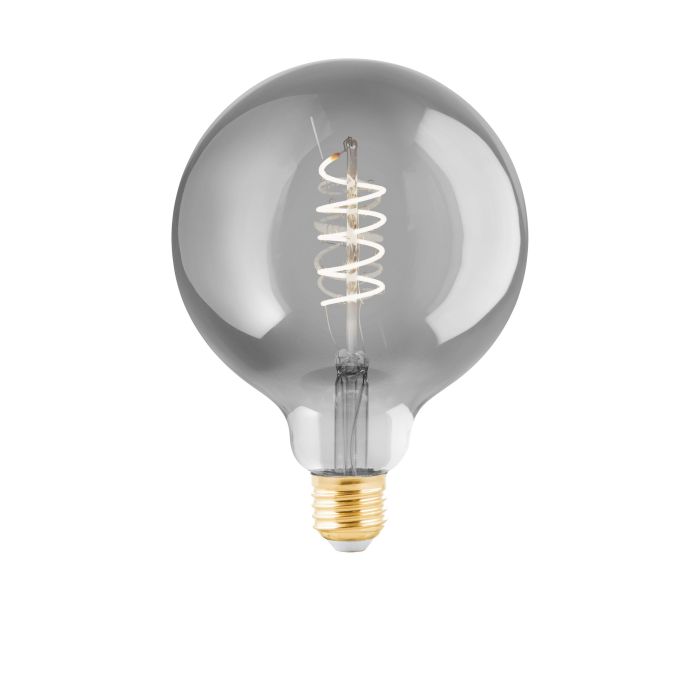 4W E27 LED G125 Globe Black Transparent