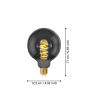 4W E27 LED G95 Globe Black Transparent