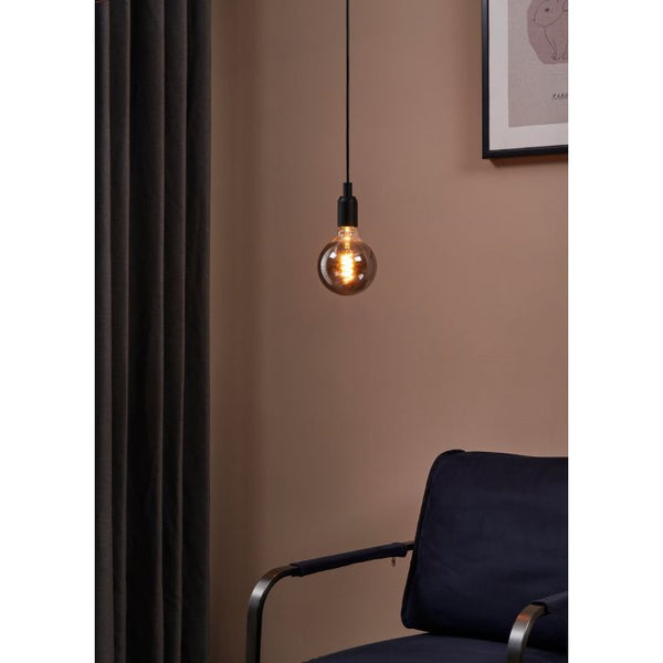 4W E27 LED G125 Globe Black Transparent