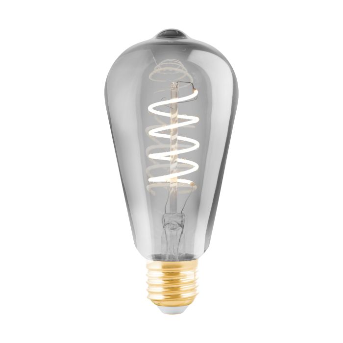 4W E27 LED ST64 Globe Black Transparent