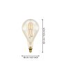 8W E27 LED PS160 Globe Amber Bulbs