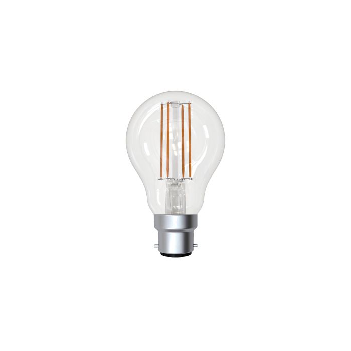 7W B22 White LED A60 Globe Clear Bulbs