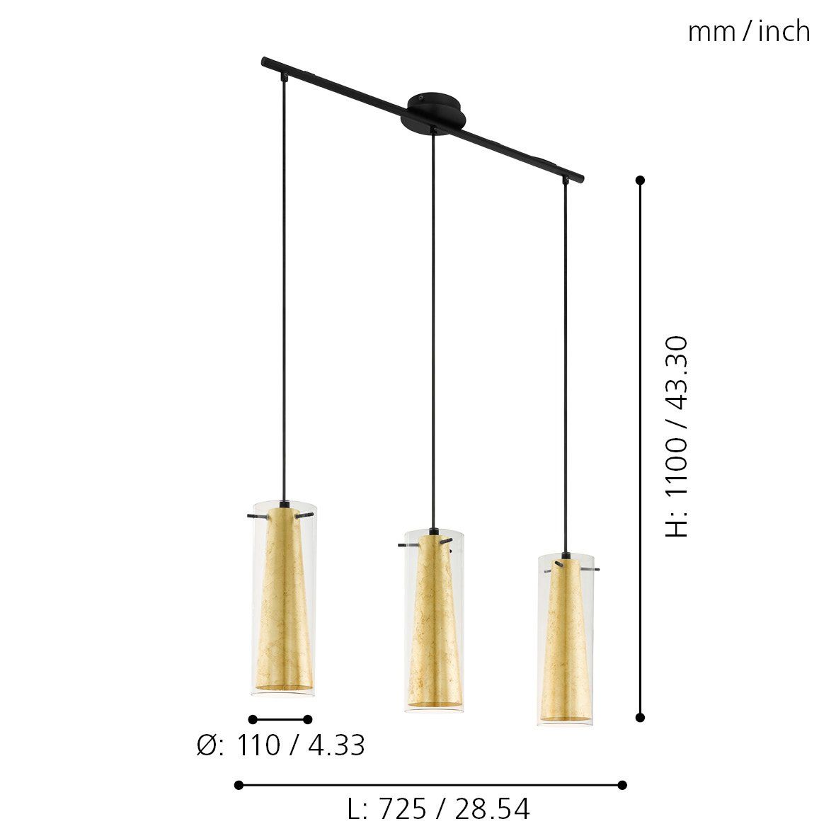 PINTO GOLD pendant light