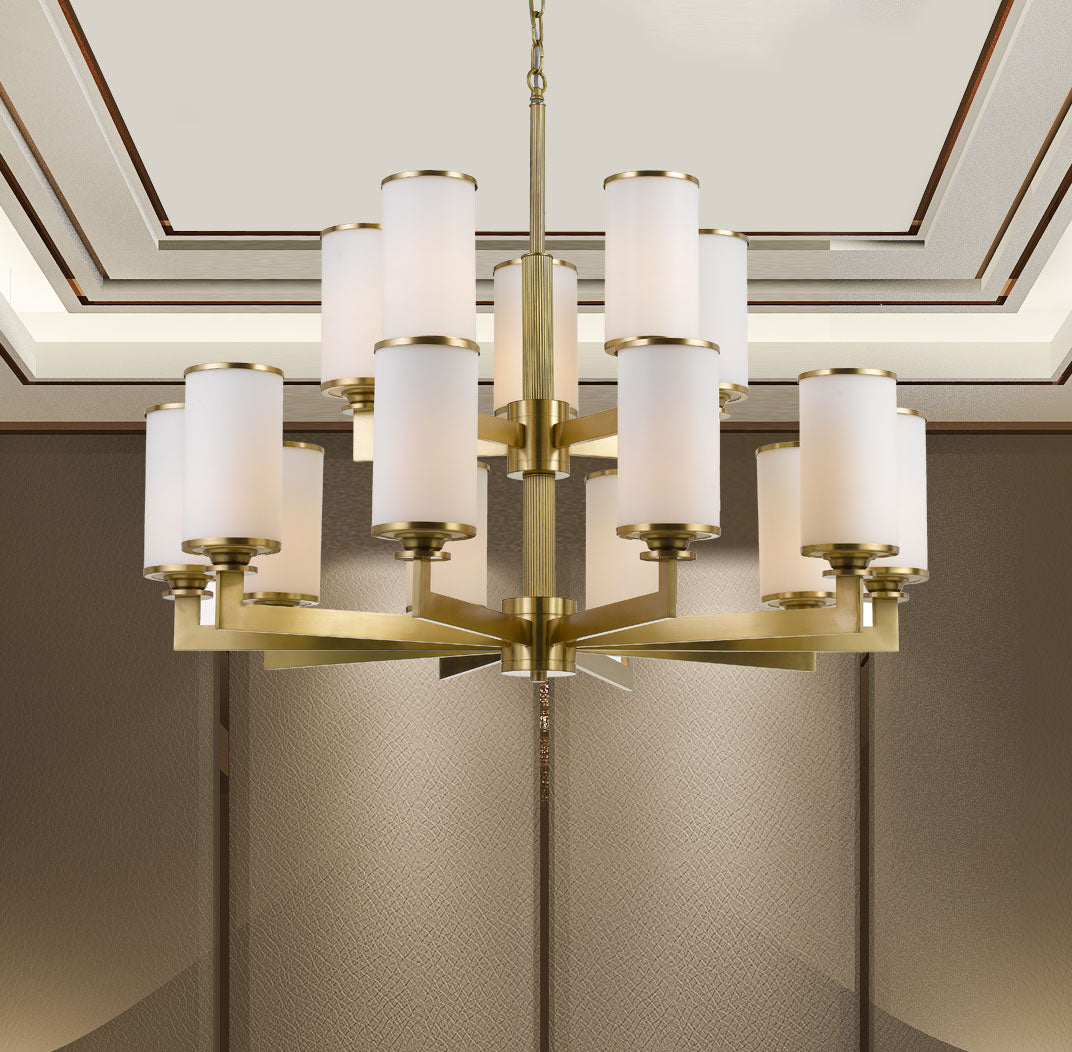 AHERN 15 LIGHTS PENDANT SOLID BRASS