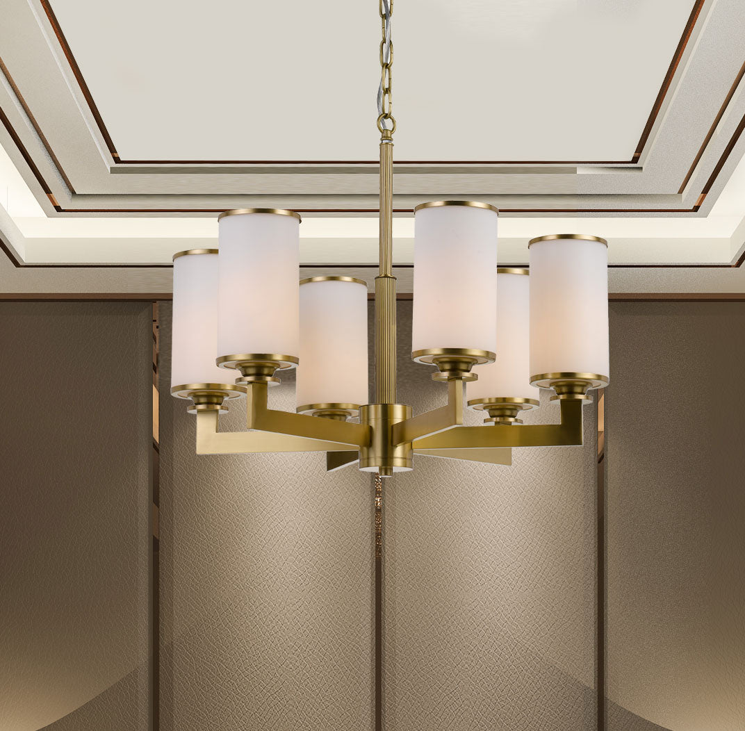 AHERN 6 LIGHTS PENDANT SOLID BRASS