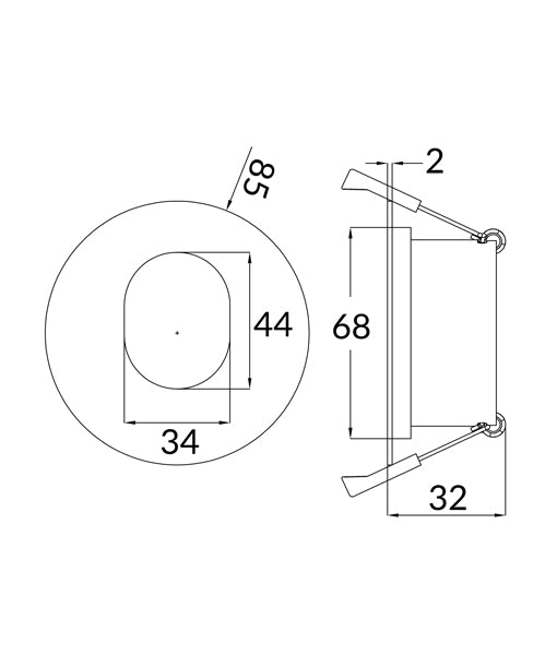 Architectural Ellipse Downlight Fitting