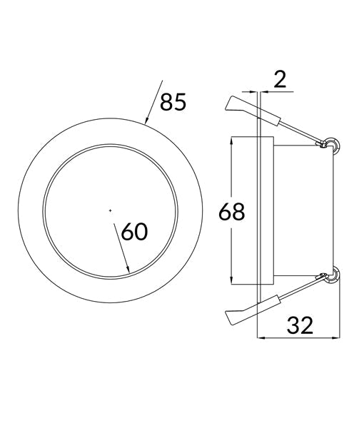 Architectural Fixed Low Glare with Silver Reflector Downlight Fitting 