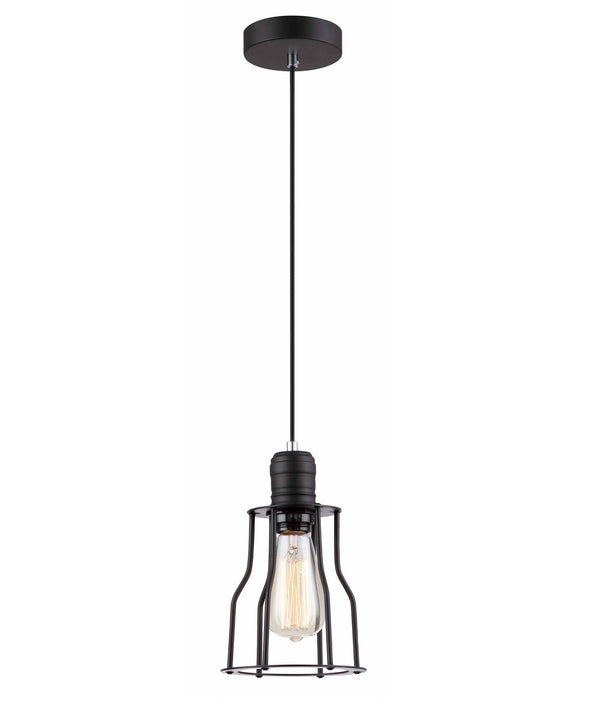 BLACKBAND: Industrial Black Angled Bird Cage Pendant Light
