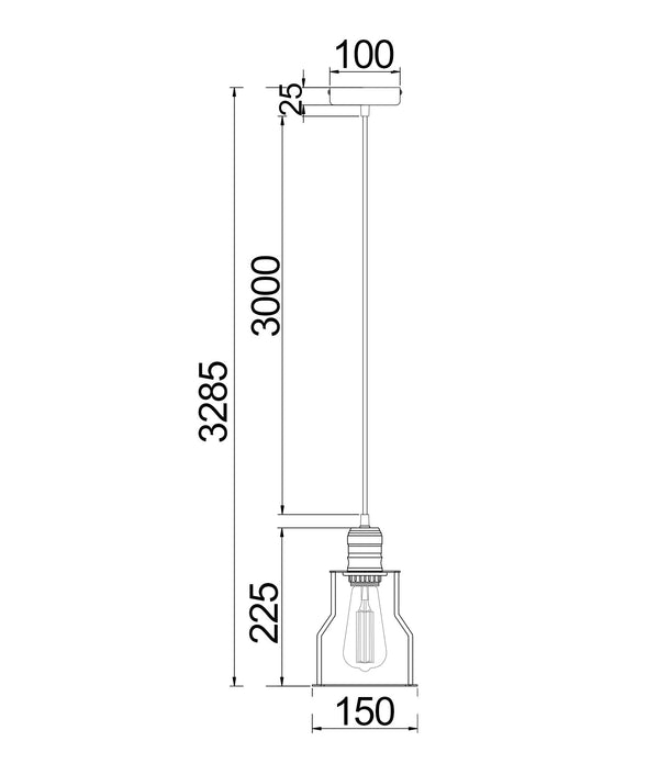 BLACKBAND: Industrial Black Angled Bird Cage Pendant Light