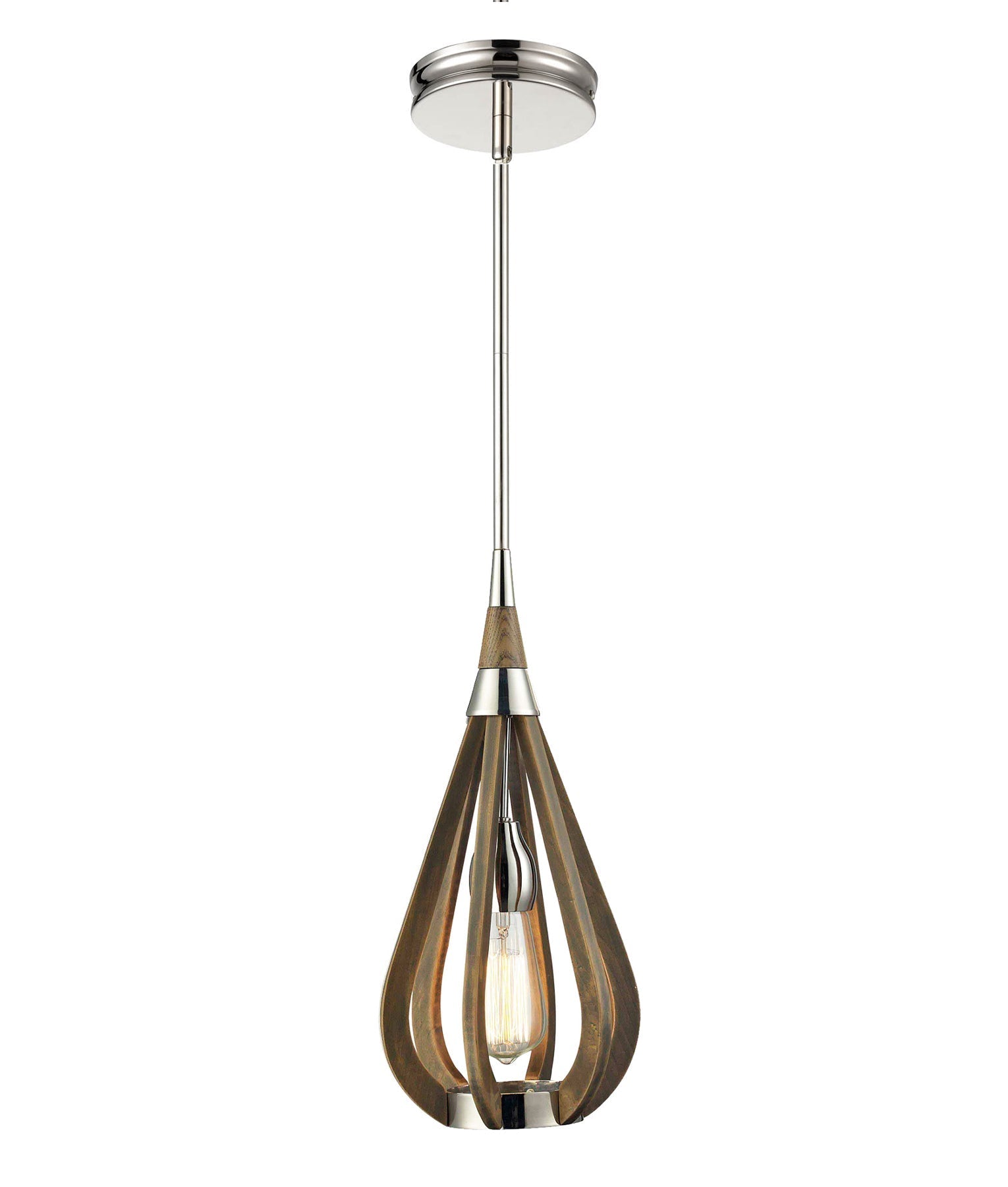 BONITO Small Tear Moss Wood Drop Pendant Light